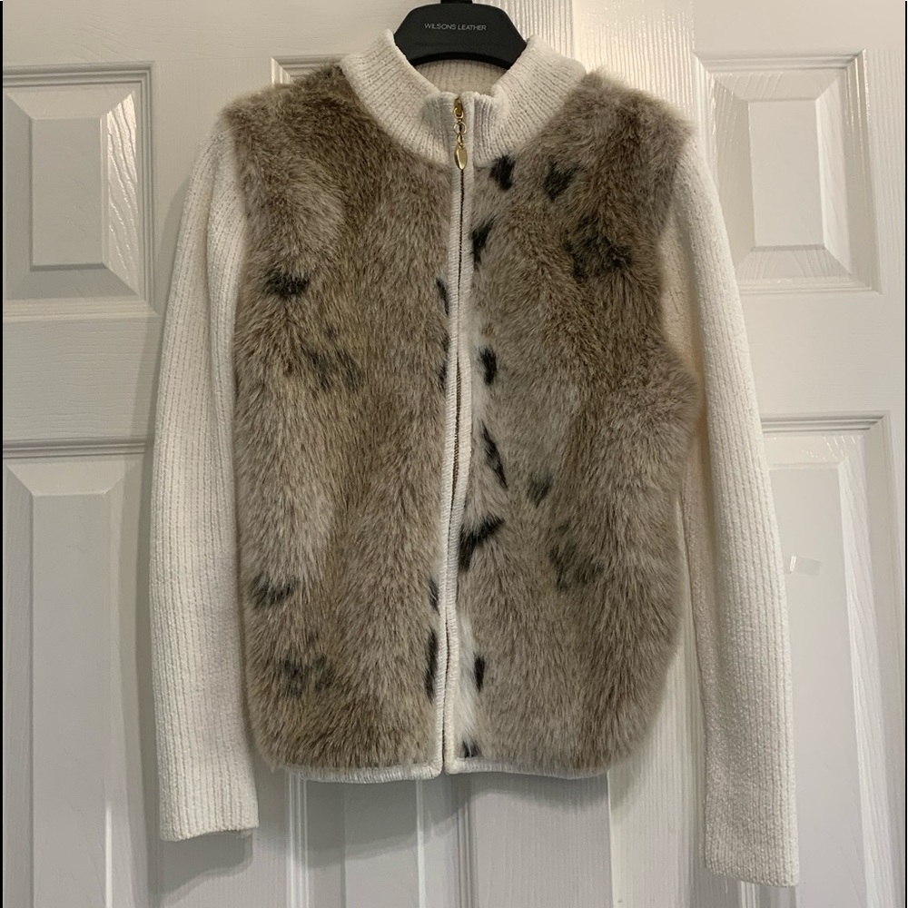 MOVING SALE! Boston Proper Faux Fur Lined Sweater